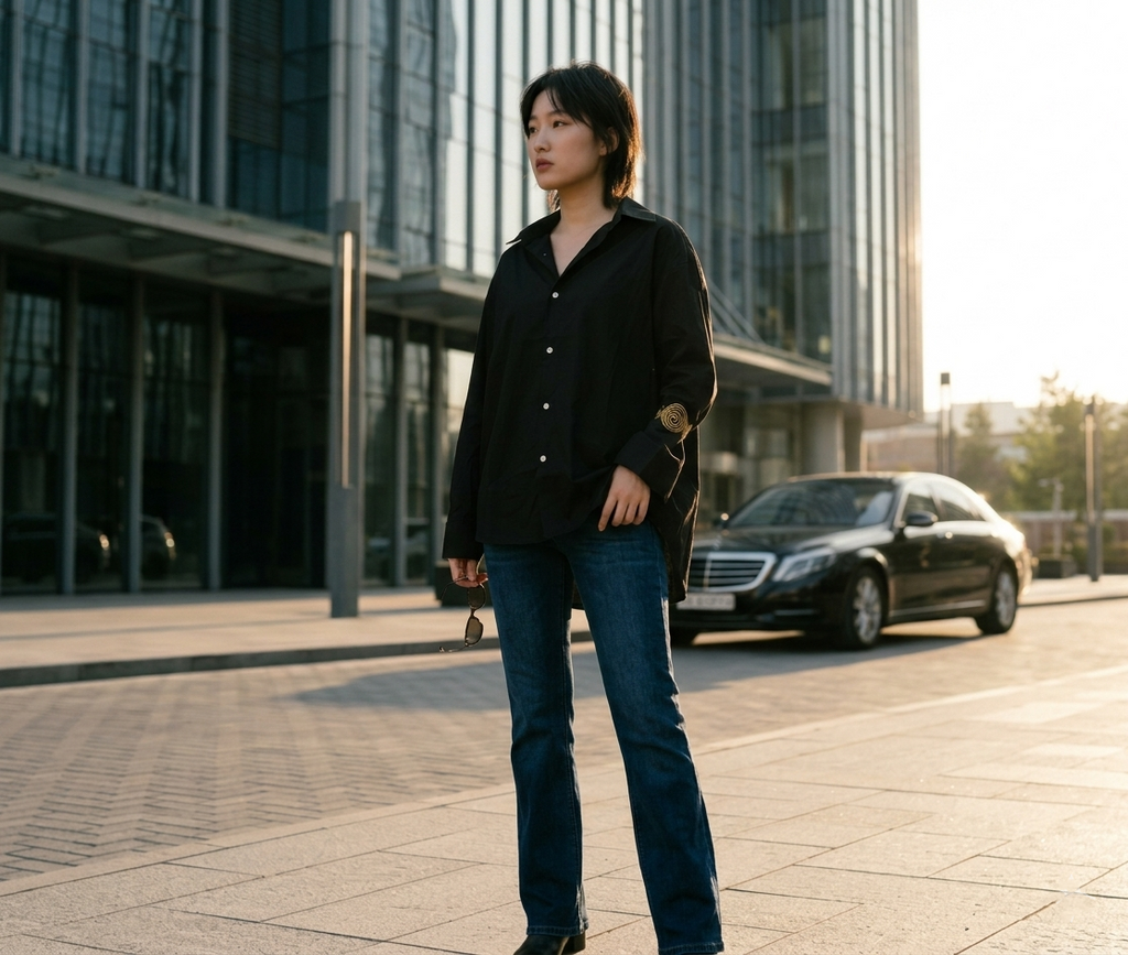 SAAYA – Black High-Low Shirt