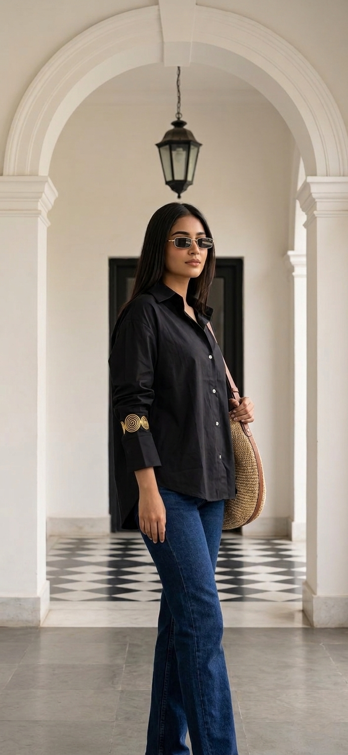 SAAYA – Black High-Low Shirt